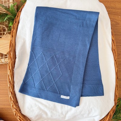 Saída de Maternidade Losango - Azul Jeans